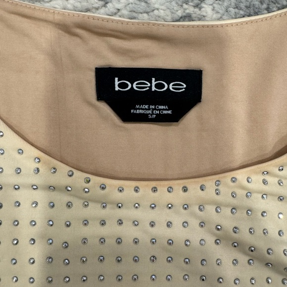 Bebe - Cream and beige rhinestone dress - S/P - Picture 2 of 4